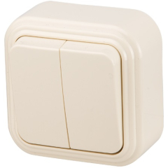 Выключатель двухклавишный наружный ЮПИТЕР Стандарт