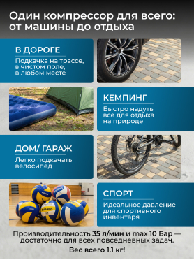 Компрессор автомобильный DGM AC-0913