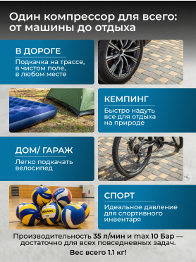 Компрессор автомобильный DGM AC-0913