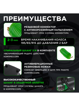 Компрессор автомобильный ECO AE-028-2