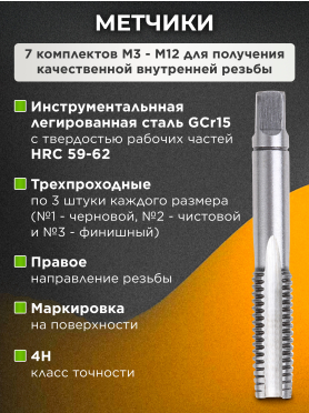 Набор метчиков и плашек STARTUL Master 32 предмета 