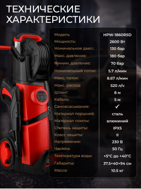 Мойка высокого давления ECO HPW-1860RSD 