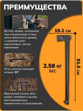 Топор-колун 2,6 кг FISKARS Solid A26 