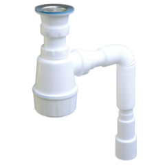 Сифон для кухни выпуск D70 гибкая труба 1 1/2"- 40/50 мм AV ENGINEERING 