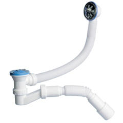 Сифон для ванны выпуск D70 перелив гибкая труба 40х40/50 AV ENGINEERING 