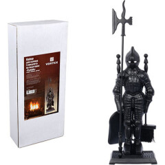 Набор для камина VORTEX Рыцарь 3 предмета на подставке 72,5х15х24,5 см 