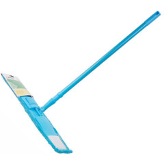 Швабра для пола PERFECTO LINEA Solid с насадкой из микрофибры голубая 