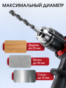 Дрель ударная WORTEX DS 1306-2