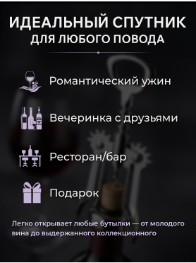 Штопор PERFECTO LINEA Chef с крылышками 
