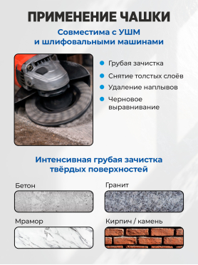 Чашка алмазная шлифовальная 125х22,2 мм двурядная STARTUL EXPERT 