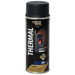 Эмаль аэрозольная термостойкая силиконовая 7016 серый INRAL Thermal Enamel 400 мл 