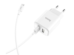 Сетевое зарядное устройство HOCO C62A Victoria Dual Port Charger USB 2.1A с кабелем USB-C (EU) белый