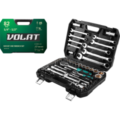 Набор инструментов 1/4", 1/2" 6 граней 82 предмета ВОЛАТ 