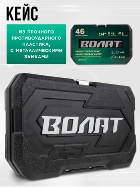 Набор инструментов 1/4" 6 граней 46 предметов ВОЛАТ 