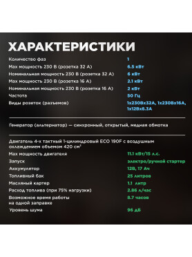 Генератор бензиновый ECO PE-9001ES