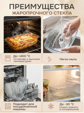 Форма для выпечки из жаропрочного стекла прямоугольная PERFECTO LINEA