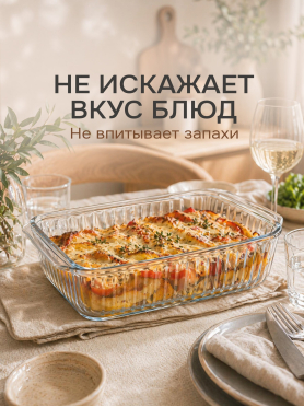 Форма для выпечки из жаропрочного стекла прямоугольная PERFECTO LINEA