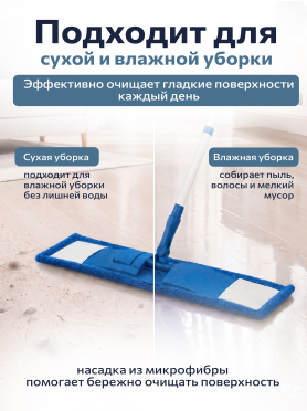 Швабра для пола PERFECTO LINEA с насадкой из микрофибры