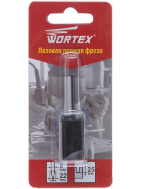 Фреза по дереву пазовая прямая 22х25х56 мм WORTEX 