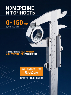Штангенциркуль STARTUL Master ST3505-150 150 мм 0,02 мм 