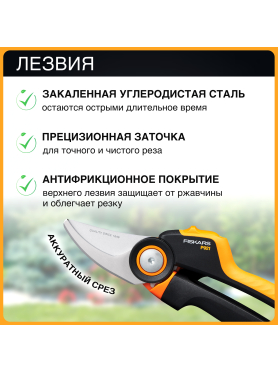 Секатор плоскостной FISKARS Xseries PowerGear M P921 