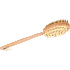 Щетка для тела БАННЫЕ ШТУЧКИ Деревянная двусторонняя с импульсным массажером 