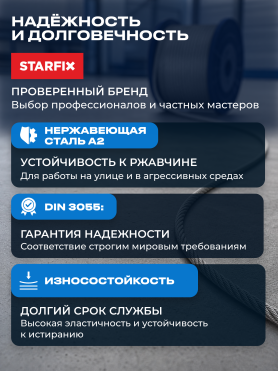 Трос нержавеющая сталь DIN 3055 STARFIX