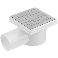 Трап с горизонтальным отводом D 50 с сухим затвором решетка нержавеющая сталь 100х100 мм AV ENGINEERING 