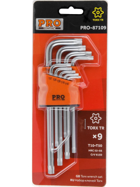 Набор ключей Torx T10H-T50H 9 предметов длинных PRO STARTUL 