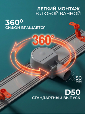 Водоотводящий желоб с поворотным выпуском D50 AV ENGINEERING