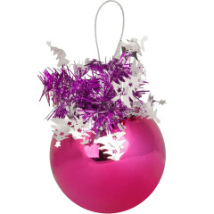 Игрушка елочная МОРОЗКО Шар Сюрприз 8,5 см розовый глянцевый 