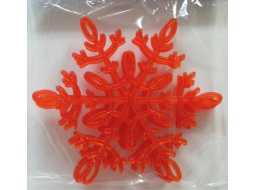 Набор елочных игрушек МОРОЗКО Снежинка красная 12,5 см 6 штук (С125006)
