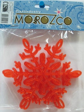 Набор елочных игрушек МОРОЗКО Снежинка красная 12,5 см 6 штук (С125006)