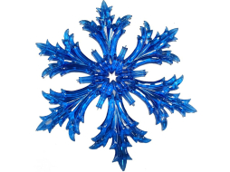 Игрушка елочная МОРОЗКО Снежинка хрустальная синий 12,5 см 
