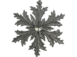 Игрушка елочная МОРОЗКО Снежинка Лучистая 12х0,3 см серебро глиттер 