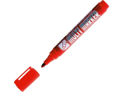 Маркер перманентный фетровый CROWN Multi Marker красный 