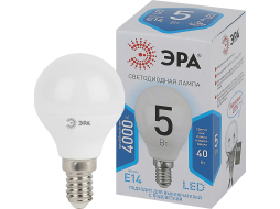 Лампа светодиодная E14 ЭРА STD LED P45 5 Вт 4000К 