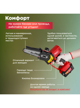 Пила цепная аккумуляторная WORTEX CEC 2518 ALL1
