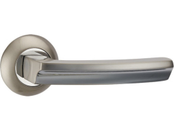 Ручка дверная на розетке PUNTO Alfa TL SN/CP-3 матовый никель, хром 