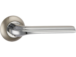 Ручка дверная на розетке PUNTO Bolero TL SN/CP-3 матовый никель, хром 