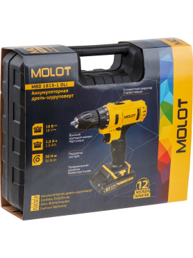 Дрель-шуруповерт аккумуляторная MOLOT MBD 1815-1 DLi 