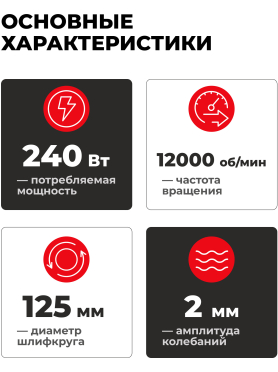 Шлифмашина эксцентриковая (орбитальная) WORTEX LX RS 1225 