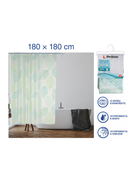 Штора для ванной комнаты 180х180 с кольцами PERFECTO LINEA Secret