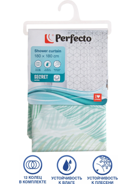 Штора для ванной комнаты 180х180 с кольцами PERFECTO LINEA Secret