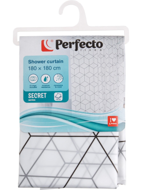 Штора для ванной комнаты 180х180 с кольцами PERFECTO LINEA Secret