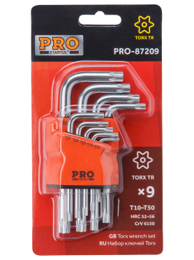Набор ключей Torx T10H-T50H 9 предметов коротких PRO STARTUL 