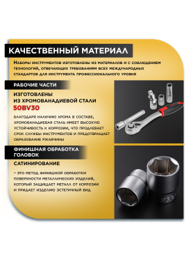 Набор инструментов 1/4", 3/8", 1/2" 6 граней 142 предмета PRO STARTUL Stuttgart 