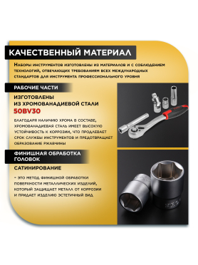 Набор инструментов 1/4", 3/8", 1/2" 6 граней 142 предмета PRO STARTUL Stuttgart 