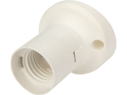 Патрон для лампочки Е27 пластиковый настенный наклонный REXANT белый 
