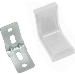 Уголок мебельный белый цинк с декоративной накладкой STARFIX